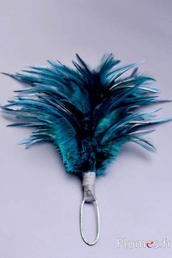 Plumet coq avec anneau -  hauteur 18 cm - pétrole